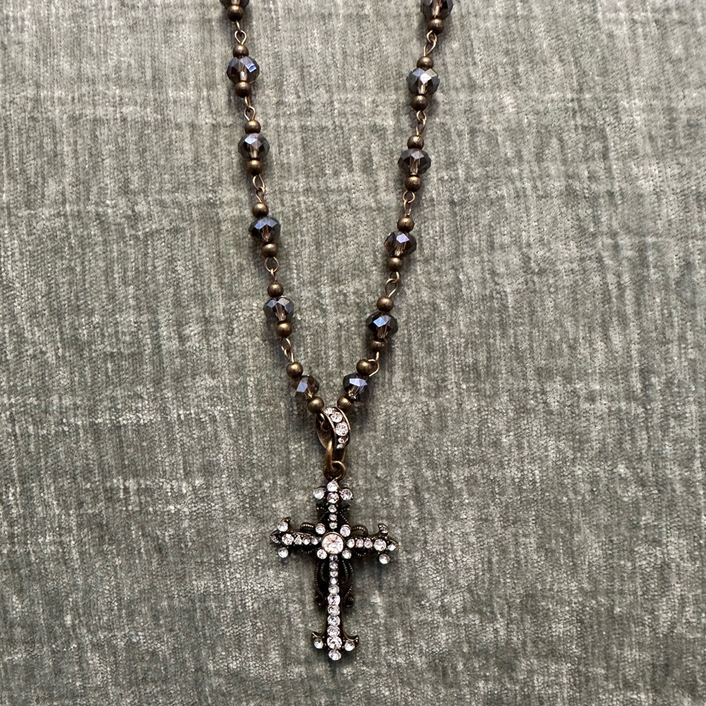 Elegant Crystal Cross Pendant Necklace